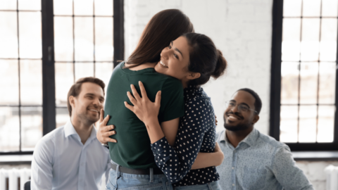 People embracing after recovering from opioids with Suboxone