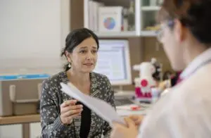 woman with doctor for lab results