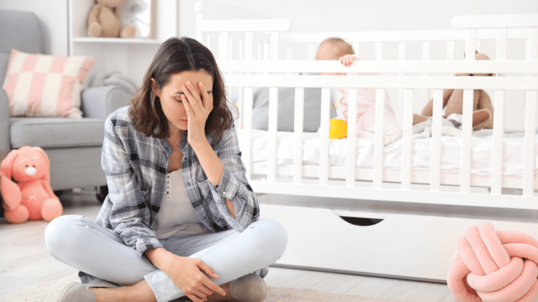 Woman with postpartum depression