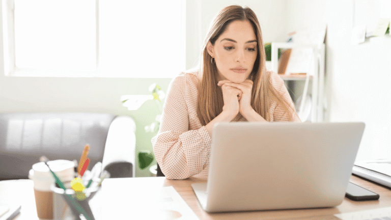 Woman searching online for affordable alternatives to rehab
