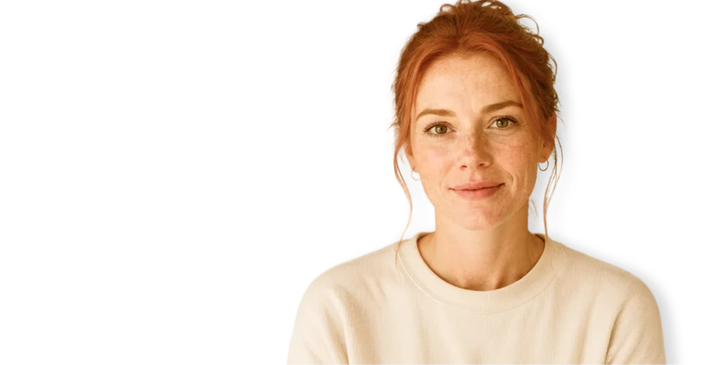 Woman smiling in the mental health homepage card