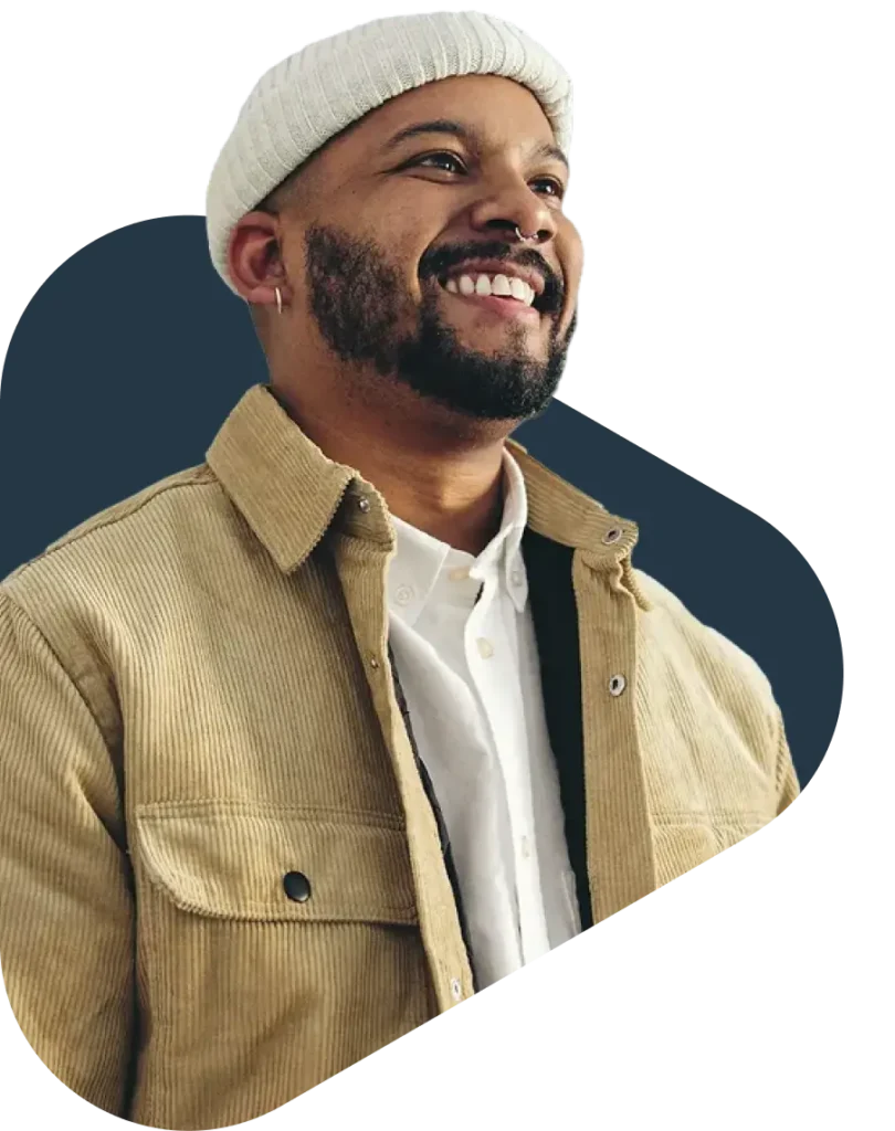 African american man with gray beanie
