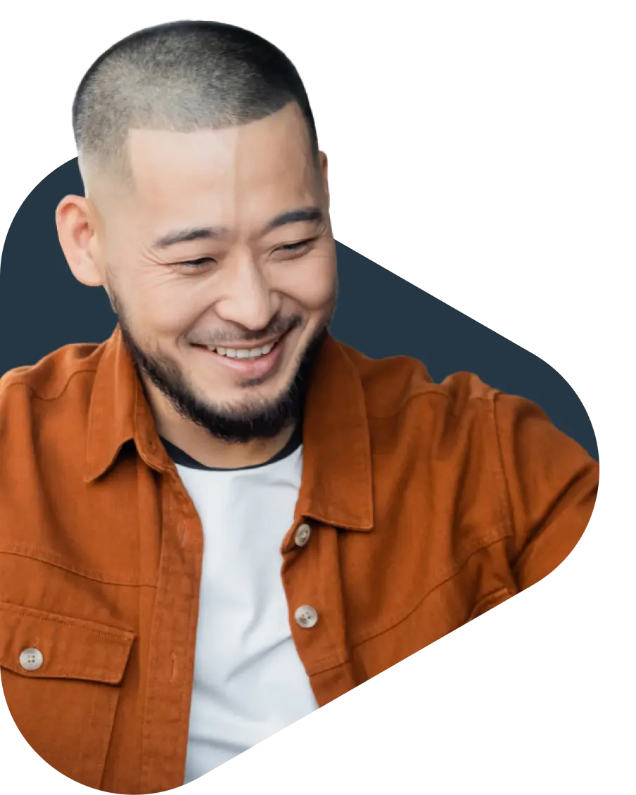 Man in orange jacket