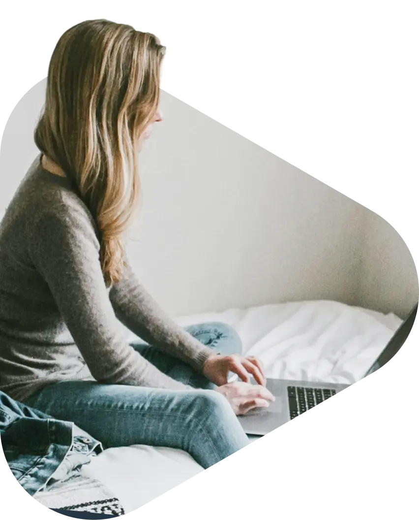 Blonde woman on QuickMD telehealth call