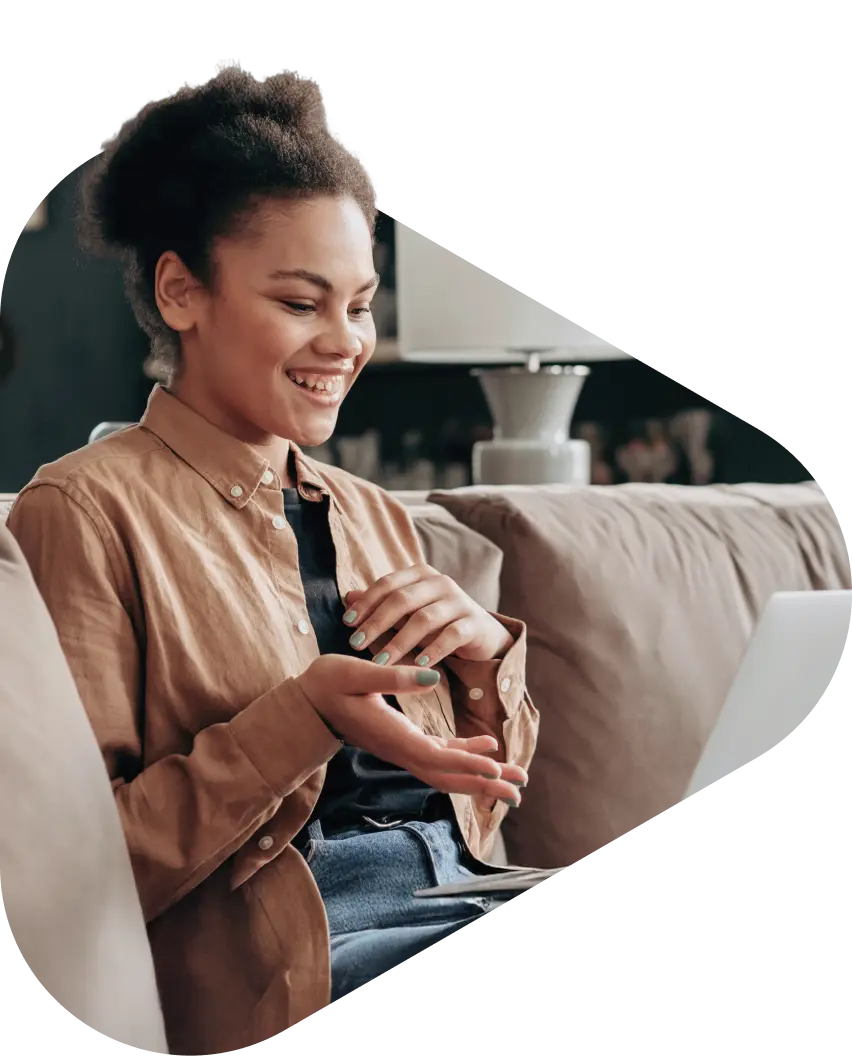 Woman on QuickMD telehealth peer support call